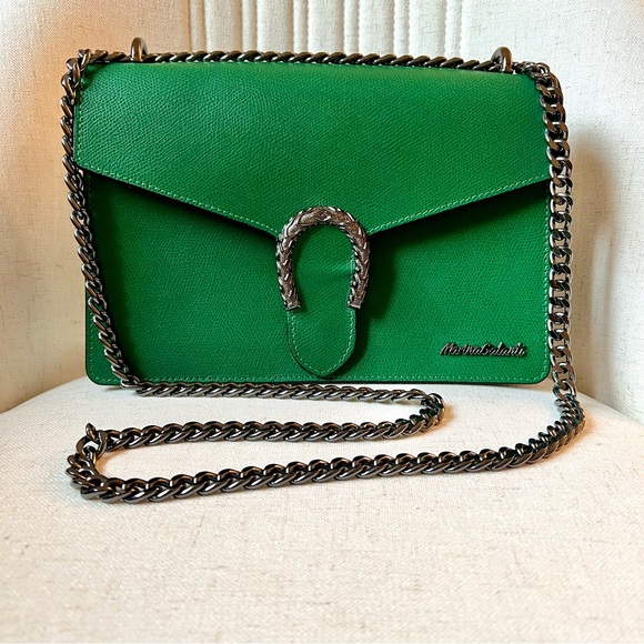 Marina Galanti Leather Horseshoe Hardware Flap Over Crossbody Bag. - Picture 1 of 11